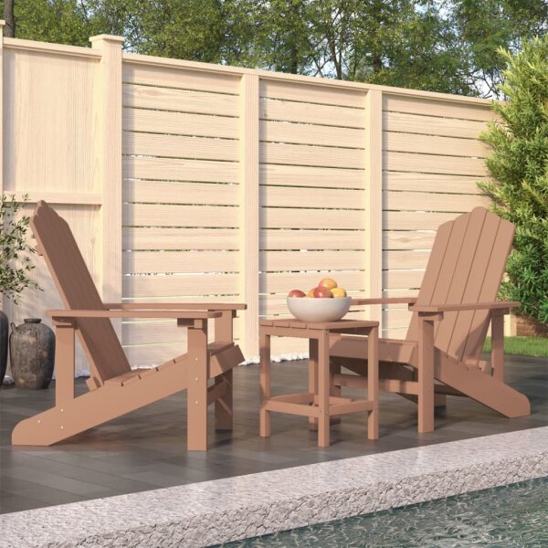 vidaXL Adirondack-Gartenst&uuml;hle mit Tisch HDPE Braun