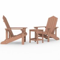 vidaXL Adirondack-Gartenst&uuml;hle mit Tisch HDPE Braun