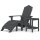 vidaXL Adirondack-Gartenstuhl mit Hocker & Tisch HDPE Anthrazit