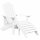 vidaXL Adirondack-Gartenstühle mit Hocker & Tisch HDPE Weiß