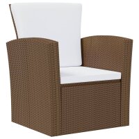 vidaXL 8-tlg. Garten-Lounge-Set mit Auflagen Poly Rattan Braun