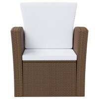 vidaXL 8-tlg. Garten-Lounge-Set mit Auflagen Poly Rattan Braun