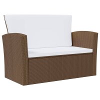 vidaXL 8-tlg. Garten-Lounge-Set mit Auflagen Poly Rattan Braun