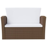 vidaXL 8-tlg. Garten-Lounge-Set mit Auflagen Poly Rattan Braun