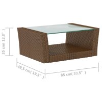 vidaXL 16-tlg. Garten-Lounge-Set mit Auflagen Poly Rattan Braun