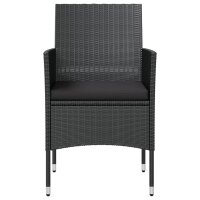 vidaXL 8-tlg. Garten-Lounge-Set mit Auflagen Poly Rattan Schwarz