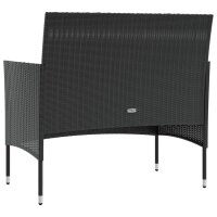 vidaXL 16-tlg. Garten-Lounge-Set mit Auflagen Poly Rattan Schwarz