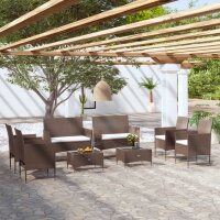 vidaXL 8-tlg. Garten-Lounge-Set mit Auflagen Poly Rattan...