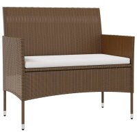 vidaXL 8-tlg. Garten-Lounge-Set mit Auflagen Poly Rattan Braun