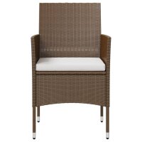 vidaXL 8-tlg. Garten-Lounge-Set mit Auflagen Poly Rattan Braun