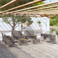 vidaXL 8-tlg. Garten-Lounge-Set mit Auflagen Poly Rattan...