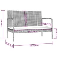 vidaXL 8-tlg. Garten-Lounge-Set mit Auflagen Poly Rattan Braun