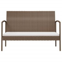 vidaXL 8-tlg. Garten-Lounge-Set mit Auflagen Poly Rattan Braun