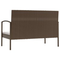 vidaXL 8-tlg. Garten-Lounge-Set mit Auflagen Poly Rattan Braun