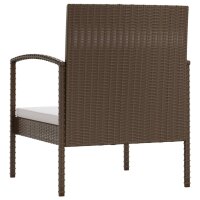 vidaXL 8-tlg. Garten-Lounge-Set mit Auflagen Poly Rattan Braun