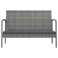 vidaXL 8-tlg. Garten-Lounge-Set mit Auflagen Poly Rattan Grau