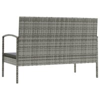 vidaXL 8-tlg. Garten-Lounge-Set mit Auflagen Poly Rattan Grau