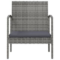 vidaXL 8-tlg. Garten-Lounge-Set mit Auflagen Poly Rattan Grau