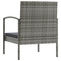 vidaXL 8-tlg. Garten-Lounge-Set mit Auflagen Poly Rattan Grau