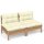 vidaXL 2-Sitzer-Gartensofa mit Creme Kissen Massivholz Kiefer