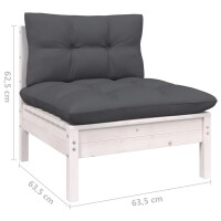 vidaXL 3-tlg. Garten-Lounge-Set mit Anthrazit Kissen Kiefernholz