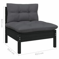 vidaXL 3-tlg. Garten-Lounge-Set mit Anthrazit Kissen Kiefernholz