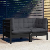 vidaXL 2-Sitzer-Gartensofa mit Anthrazit Kissen...