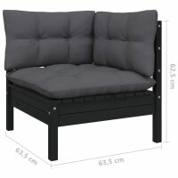 vidaXL 2-Sitzer-Gartensofa mit Anthrazit Kissen Massivholz Kiefer