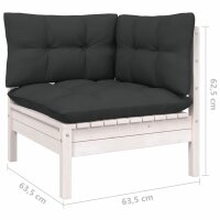 vidaXL 3-tlg. Garten-Lounge-Set mit Anthrazit Kissen Kiefernholz