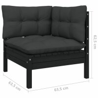 vidaXL 3-tlg. Garten-Lounge-Set mit Anthrazit Kissen Kiefernholz