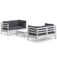 vidaXL 5-tlg. Garten-Lounge-Set mit Anthrazit Kissen...