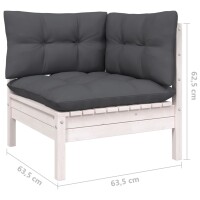 vidaXL 5-tlg. Garten-Lounge-Set mit Anthrazit Kissen Kiefernholz