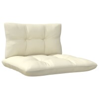 vidaXL 4-tlg. Garten-Lounge-Set mit Creme Kissen Kiefernholz