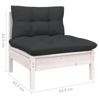 vidaXL 4-tlg. Garten-Lounge-Set mit Anthrazit Kissen Kiefernholz