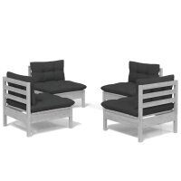 vidaXL 4-tlg. Garten-Lounge-Set mit Anthrazit Kissen...