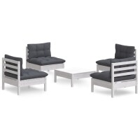 vidaXL 5-tlg. Garten-Lounge-Set mit Anthrazit Kissen...