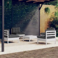 vidaXL 5-tlg. Garten-Lounge-Set mit Anthrazit Kissen Kiefernholz