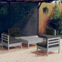 vidaXL 5-tlg. Garten-Lounge-Set mit Anthrazit Kissen Kiefernholz