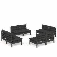 vidaXL 8-tlg. Garten-Lounge-Set mit Anthrazit Kissen Kiefernholz