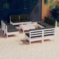 vidaXL 9-tlg. Garten-Lounge-Set mit Anthrazit Kissen Kiefernholz