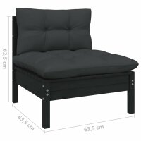 vidaXL 9-tlg. Garten-Lounge-Set mit Anthrazit Kissen Kiefernholz