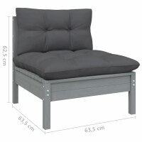 vidaXL 13-tlg. Garten-Lounge-Set mit Anthrazit Kissen Kiefernholz