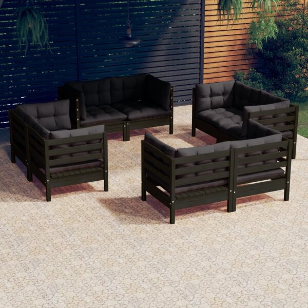 vidaXL 8-tlg. Garten-Lounge-Set mit Anthrazit Kissen Kiefernholz