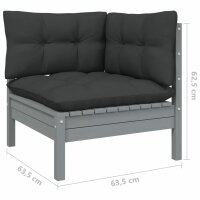 vidaXL 9-tlg. Garten-Lounge-Set mit Anthrazit Kissen Kiefernholz