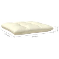 vidaXL 3-Sitzer-Gartensofa mit Creme Kissen Massivholz Kiefer