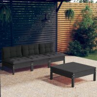 vidaXL 4-tlg. Garten-Lounge-Set mit Anthrazit Kissen...