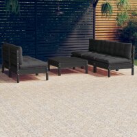 vidaXL 6-tlg. Garten-Lounge-Set mit Anthrazit Kissen...