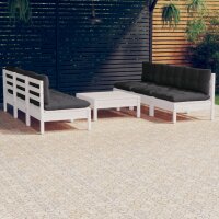 vidaXL 7-tlg. Garten-Lounge-Set mit Anthrazit Kissen Kiefernholz