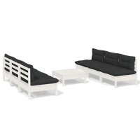 vidaXL 7-tlg. Garten-Lounge-Set mit Anthrazit Kissen Kiefernholz