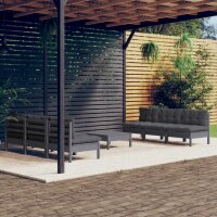 vidaXL 7-tlg. Garten-Lounge-Set mit Anthrazit Kissen Kiefernholz